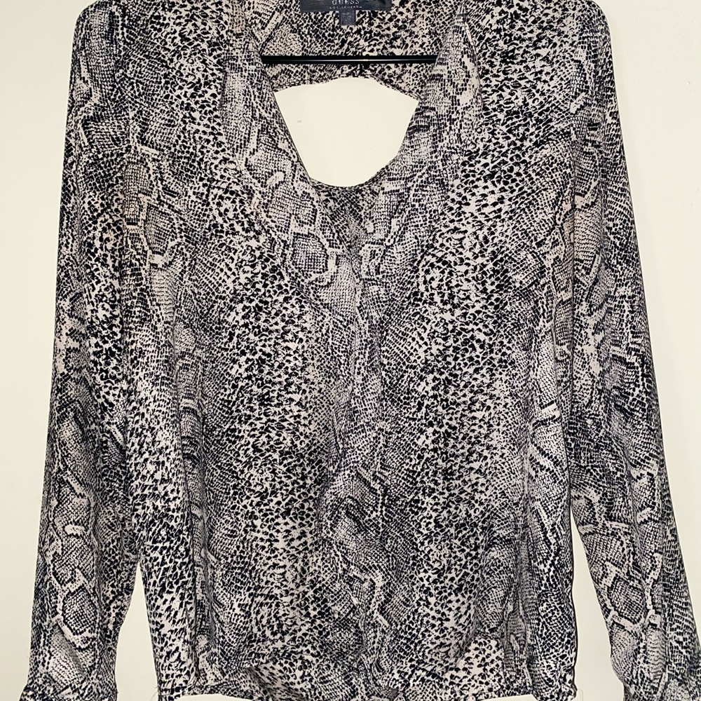 GUESS snake print blouse- XS